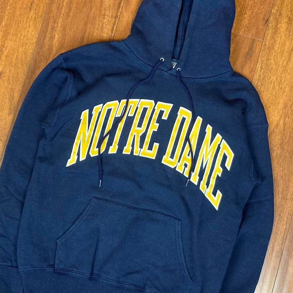 Vintage 1990s Jansport Notre Dame Navy Blue Collegiate Hoodie Size M